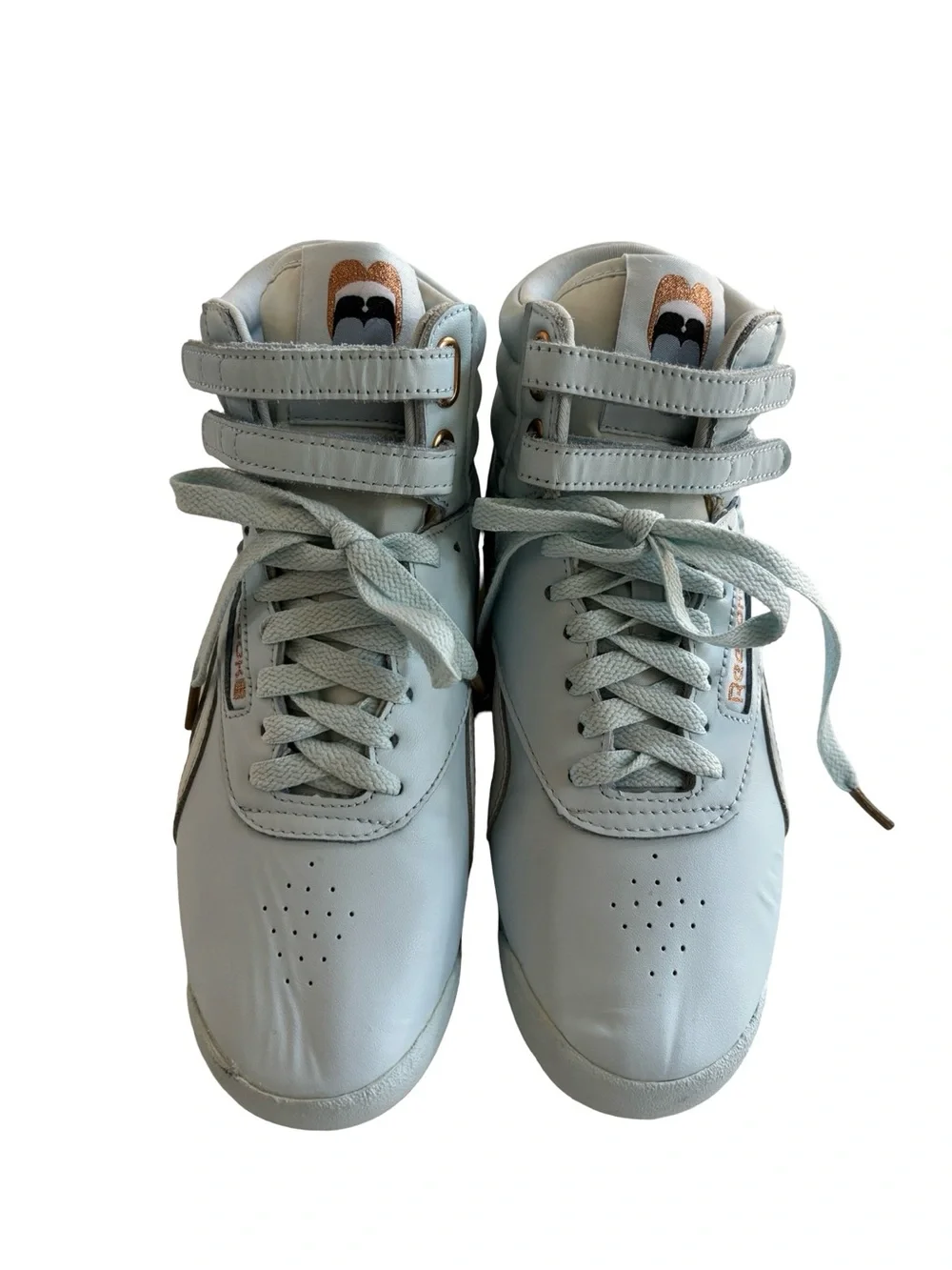 Reebok Cardi B Freestyle High Top Shoes Glass Blue The 54-11 Sneakers Sz 8